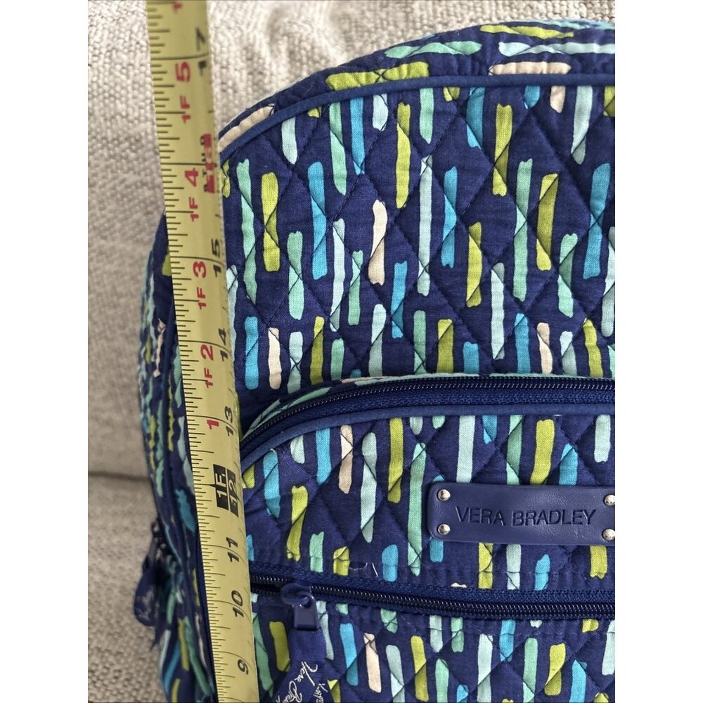 Vera Bradley Large Blue Campus Backpack Laptop Bag Katalina Showers 17”H x 12”w - Picture 8 of 10
